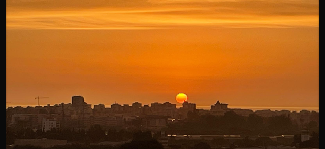 Spectacular sunrise over the coastline